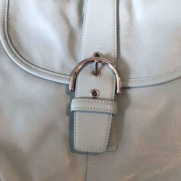 Coach Baby Blue SOHO Purse with brown monogram lining - Picture 2 of 8